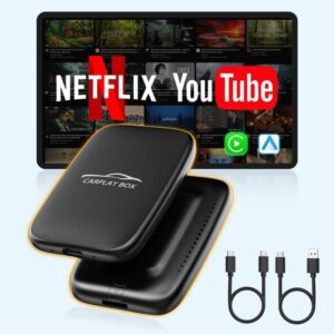 Wireless Carplay Adapter and Android Auto Wireless Support Netflix/YouTube/TF Card