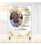 Pixie's Gifts Personalised Outdoor Photo Plaque - 'Because Someone We Love Is In Heaven' Memorial...