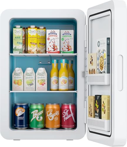 Rebongki Mini Fridge 22L/ 30 Cans Cooler and Warmer Portable Mini Fridge for Bedrooms with Adjustable Shelves