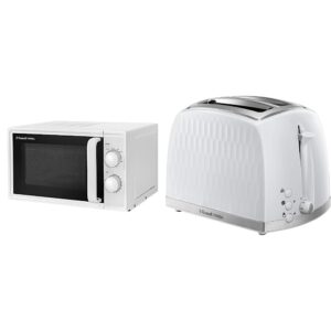 Russell Hobbs Textures 17 Litre White Manual Microwave