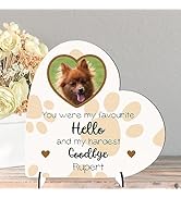 Pet Bereavement Gifts: Personalised Dog Memorial Plaque with Photo | Cat & Dog Sympathy Keepsake ...