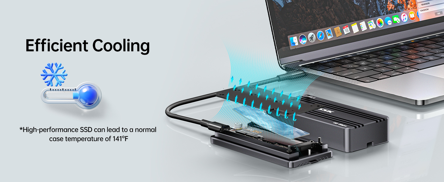 SSK M.2 SSD Enclosure 40Gbps, Thunderbolt NVMe Enclosure PCIe4, NVMe to USB 4 Adapter SSD Case