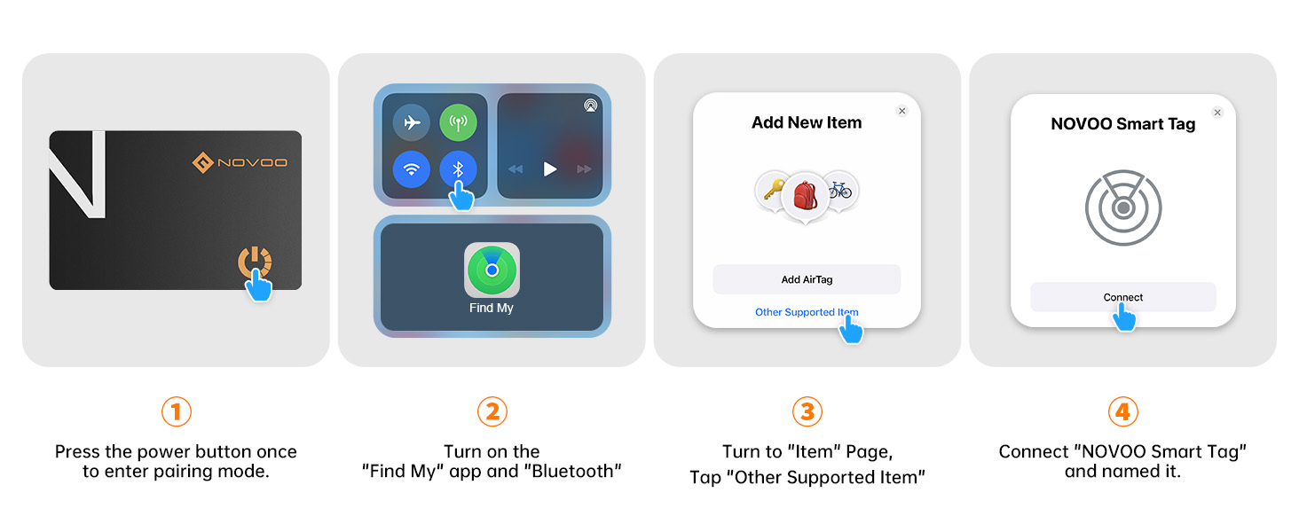 Airtag, card tracker, item finder