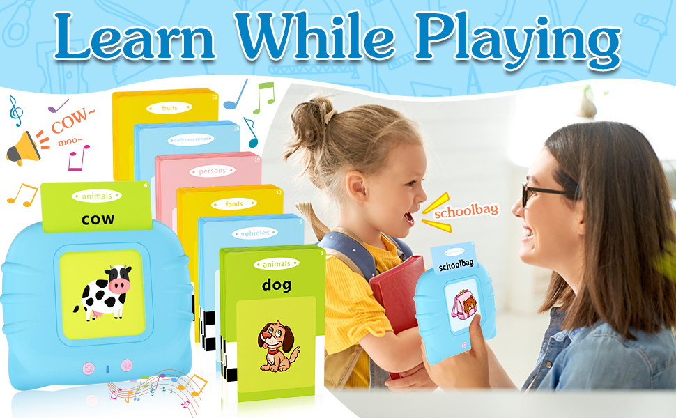 talking flash cards flashcards learning early educational toys british english audible machine