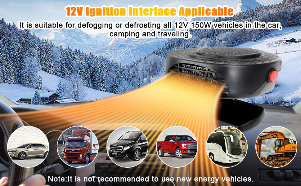 Portable Car Heater rotates 360 degrees