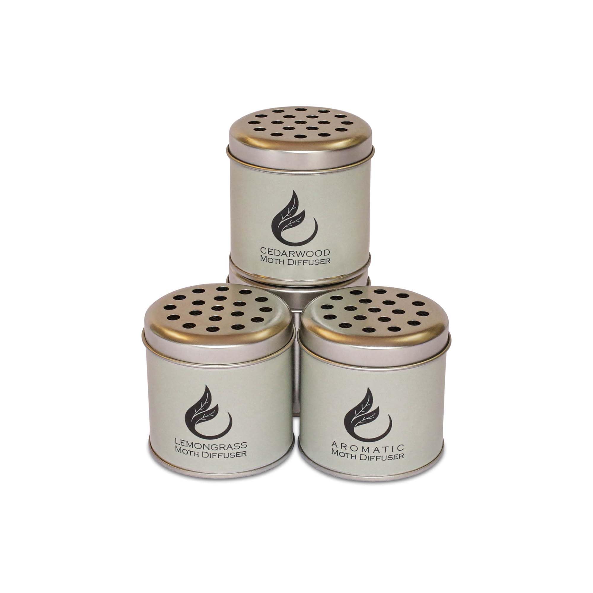 Clothes Moth Deterrent Diffusers Set For Wardrobes - Repels Clothes Moths - Essential Oils - Long Lasting - 4 Tins