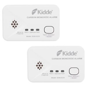 2 Pack Kidde 2030-DCR Compact 10 Year Life Carbon Monoxide Alarm with AA batteries