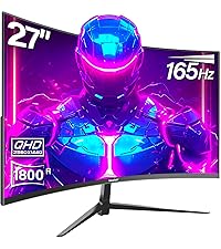 Gawfolk Curved 27 inch Gaming Monitor 2K 165Hz, 144Hz PC Monitor