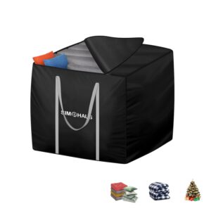 SIMPHAUS Garden Cushion Storage Bag Square Outdoor Cushion Storage Bags 420D Oxford Fabric Cushion Bags for Garden Furniture Cushions