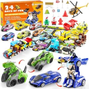 Car Robot Toys Christmas Advent Calendar 2024 for Kids Boys