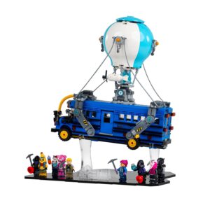 WICKED BRICK Display Stand for LEGO Fortnite: Battle Bus (77073) – Easy Assembly Black Gloss Acrylic Display Stand for Fortnite Battle Bus Adult LEGO Set | Set Not Included