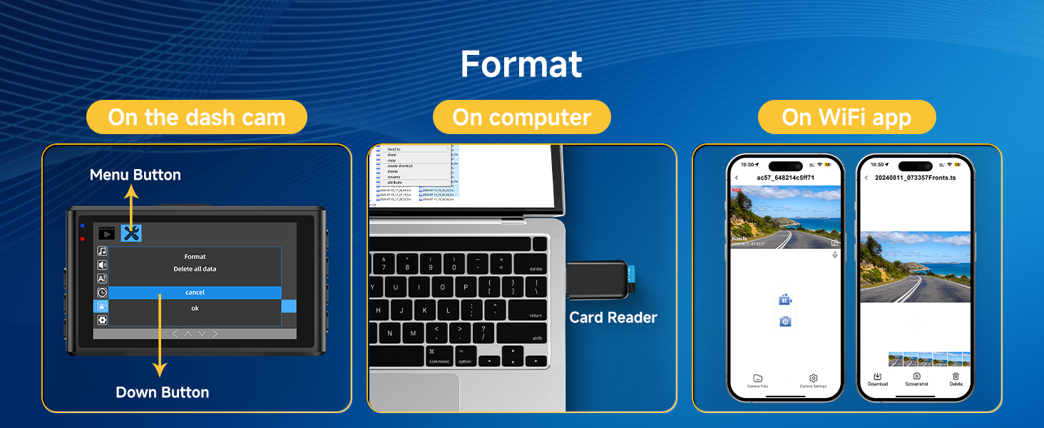 wifi dash cams for cars dash cam front wifi dash camera loop recording G-sensor parking mode