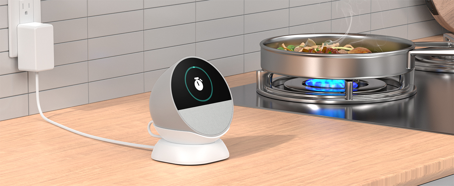 Echo Spot Desktop Stand in Kitchen