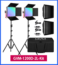 1200D RGB LED Video Light, 50W Video Lighting Kit with APP Control