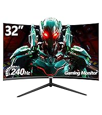 Gawfolk 32 inch Curved Gaming Monitor 240hz, 1800R FHD 1080P Computer Monitors