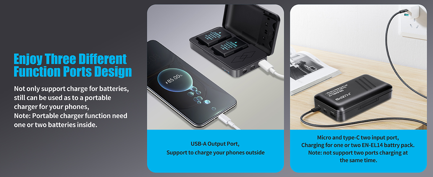 JYJZPB EN-EL14 EN-EL14A Battery for Nikon D3200