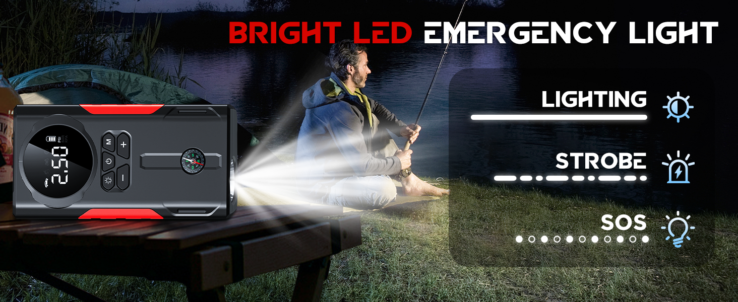 4 in 1 Jump Start Power Pack with 150PSI Air Compressor