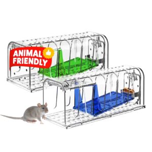 MEKEET Mouse Traps for Indoors - 2pc Humane Mouse Traps