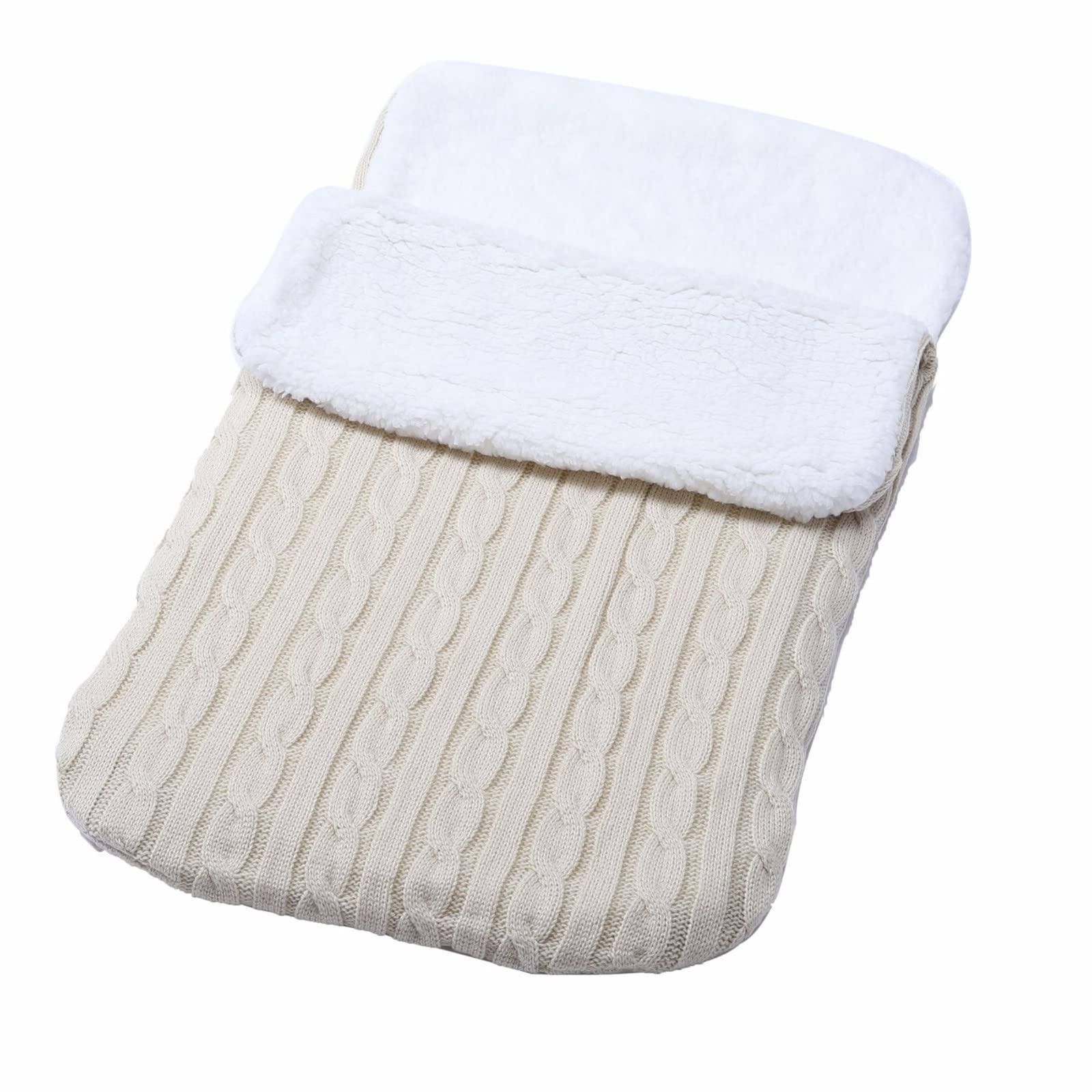 Wifgmjy Baby Fleece Swaddle Blanket Newborn Baby Swaddle Wrap Infant Winter Warm Knitted Swaddle Baby Girls Boys Stroller Baby Accessorie