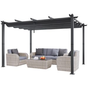VEVOR 10'x13' Outdoor Retractable Pergola with Canopy