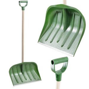 KB Tools Snow Shovel for Driveway – Heavy Duty Polypropylene Snow Shovels with Wood Handle – Cordless Snow Shovel for Garden