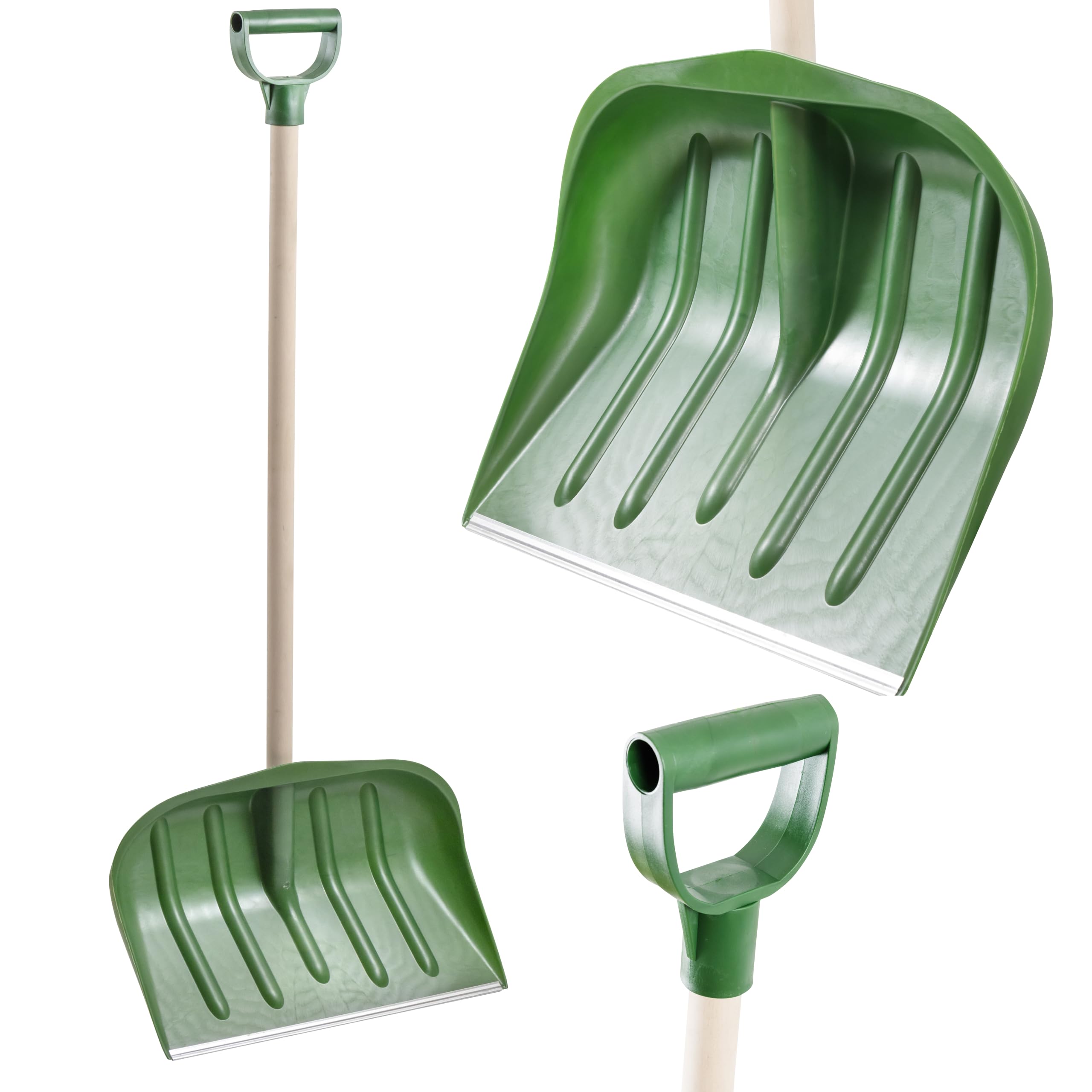 KB Tools Snow Shovel for Driveway – Heavy Duty Polypropylene Snow Shovels with Wood Handle – Cordless Snow Shovel for Garden