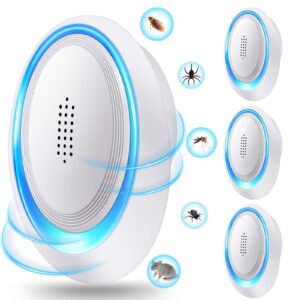 Ultrasonic Pest Repellent Plug-in | 4 Pack Mouse and Spider Repeller - Powerful Mouse Deterrent with UK Plug - Ideal for Mice