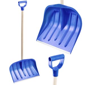 KB Tools Snow Shovel for Driveway – Heavy Duty Polypropylene Snow Shovels with Aluminium Handle – Wooden Handle Cordless Snow Shovel for Garden