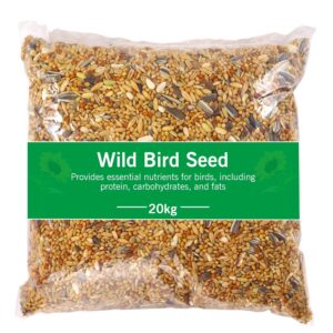 Wild Bird Seed & Grain Mix 20kg – 100% Natural Bird Food with Sunflower Seeds & Peanuts for Wild Birds (Pack of 1)