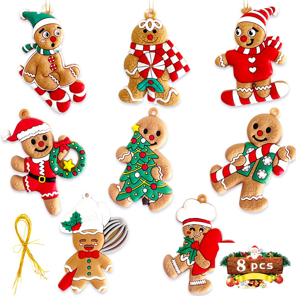 8PCS Christmas Gingerbread Ornaments