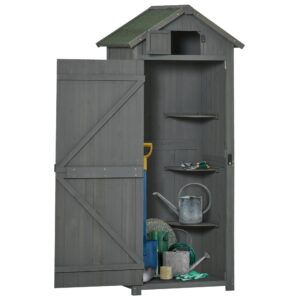 Outsunny Wooden Garden Shed