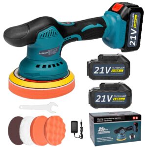 21V Cordless Car Buffer Polisher - SundpeyPRO 6 Inch Cordless Buffer with 2 × 4.0Ah Batteries & 6 Variable Speed & 5500RPM - Cordless Polisher for Car Detailing Polishing Waxing Removing Scratch