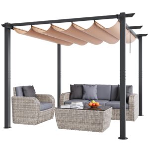 VEVOR 10'x10' Outdoor Retractable Pergola with Canopy