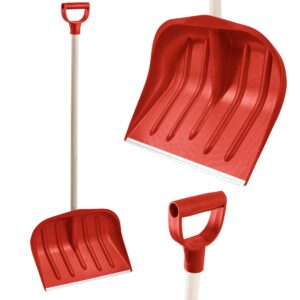 KB Tools Snow Shovel for Driveway – Heavy Duty Polypropylene Snow Shovels with Wood Handle – Cordless Snow Shovel for Garden