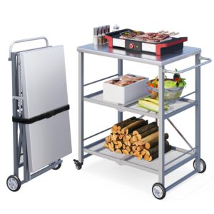 YODOLLA Foldable Stainless Pizza Oven Table