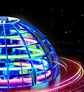 Ivtivfu Flying Orb Ball Toys (Blue), Hover Ball, 360°Rotating Boomerang Ball Flying Orb, LED Flyi...