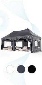 Gazebo with sides 3x6m white