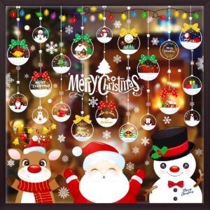 RMMD® Christmas Decorations - Christmas Window Clings 10 Sheet Christmas Window Decorations Clings Christmas Window Stickers Decals for Glass Xmas Window Stickers Reusable Christmas Window Stickers
