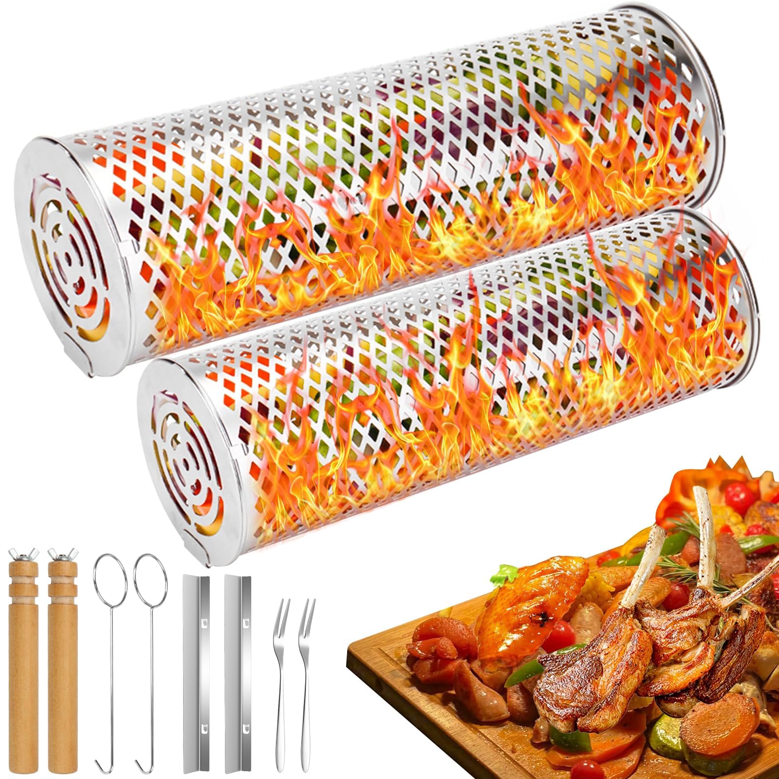 2 PCS BBQ Grilling Basket