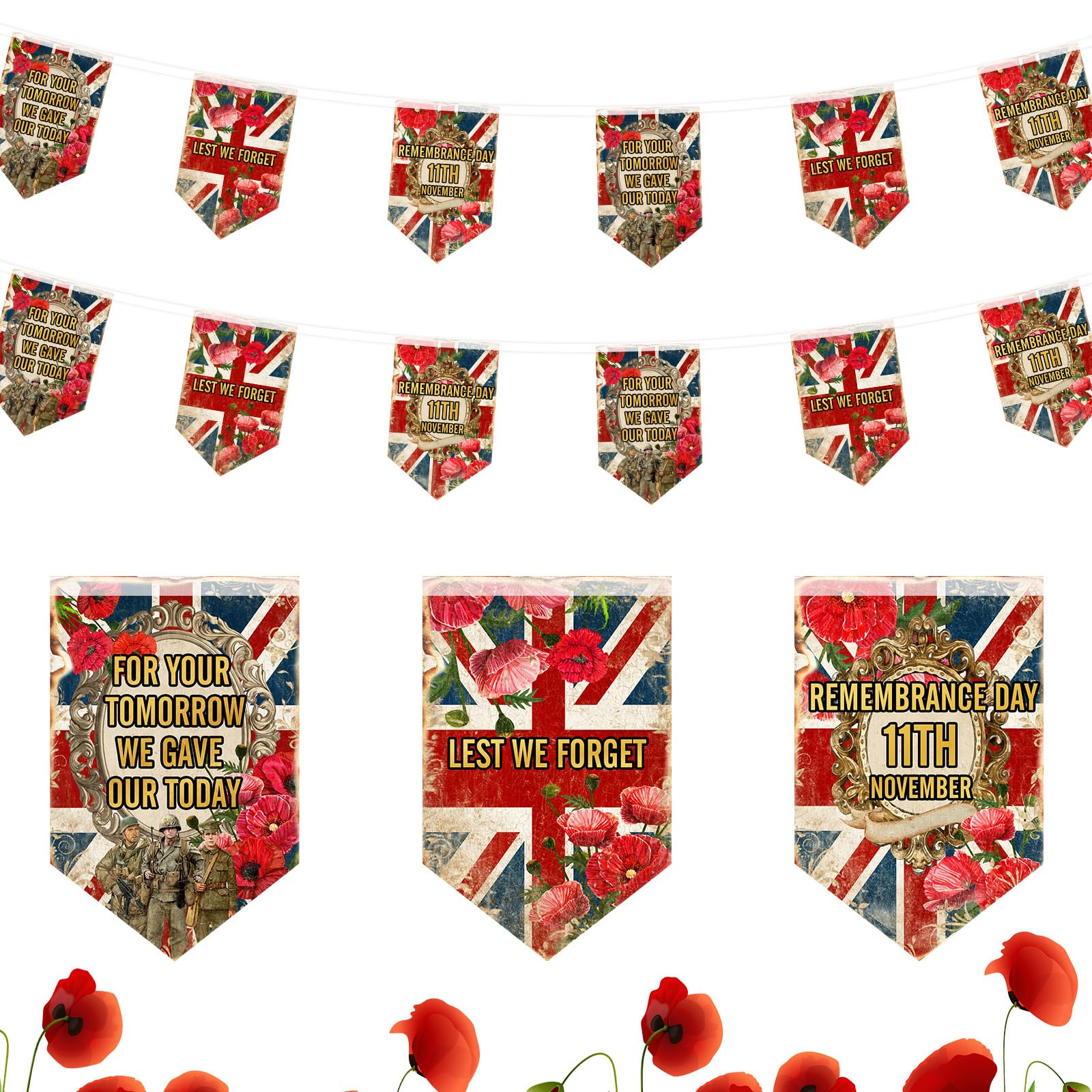18 PCS Lest We Forget Bunting