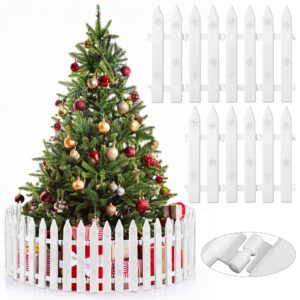 Aodaer 30 Pieces Christmas Tree Fences Plastic White Picket Fence 12 Inches Thick Mini Fence for Christmas Tree Pets Miniature Home Garden Wedding Party Decoration