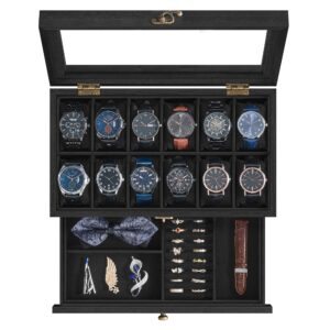 SONGMICS Watch Box with 12 Slots