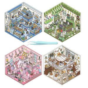 4 Sets DIYs 3D House Stickers