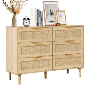 VEVOR 6 Drawer Rattan Dresser