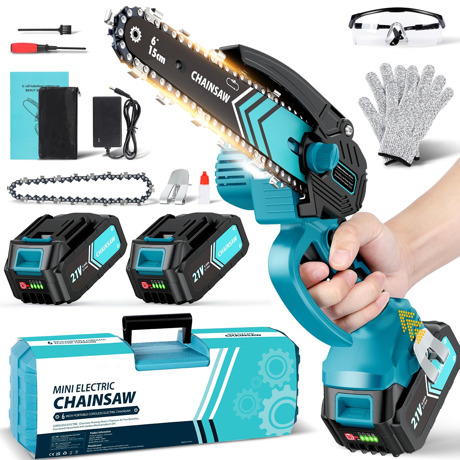 Mini Chainsaw Cordless 6 Inch
