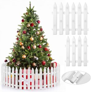 Aodaer 15 Pieces Christmas Tree Fences Plastic White Picket Fence 12 Inches Thick Mini Fence for Christmas Tree Pets Miniature Home Garden Wedding Party Decoration