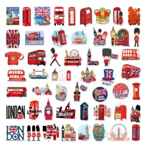 British London Stickers - England Travel Stickers | 50pcs Union Jack Stickers