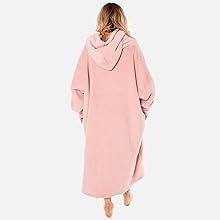 sienna long extra hoodie sherpa loung home fleece blanket throw gift