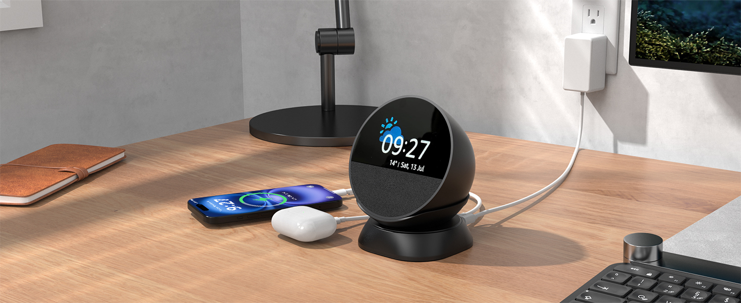 Echo spot desktop stand in the office