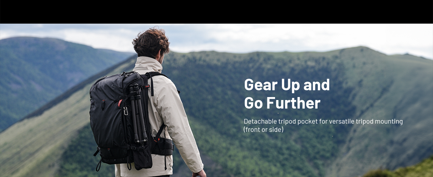 Detachable tripod pocket for versatile tripod mounting(front or side)